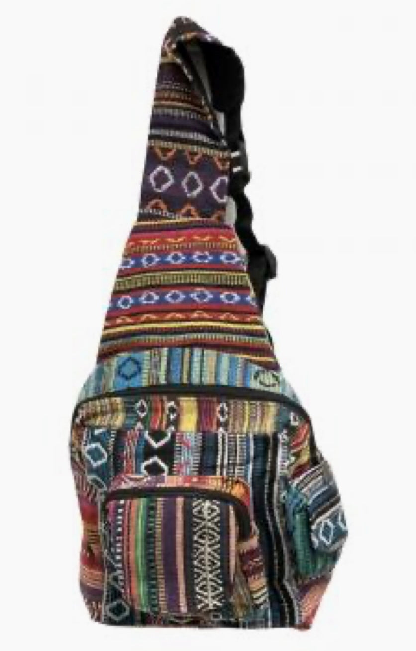 Gheri Cotton Sling Backpack Hippie Sling Bags Boho Hippie Accessories the boho hippie hut