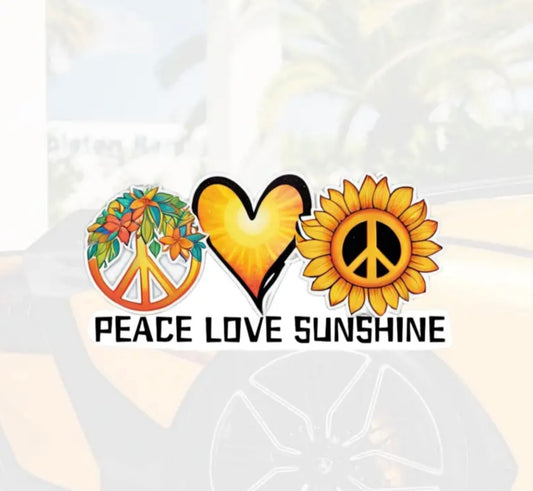 peace love sunshine sticker decal 
