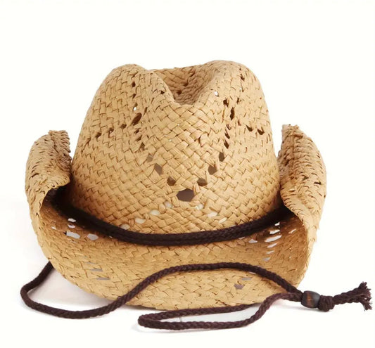straw cowboy hat for men and women front