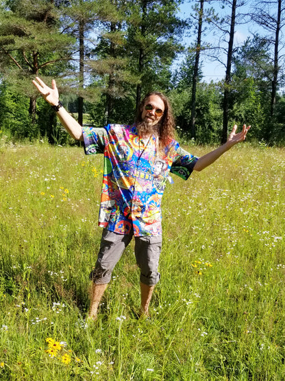 hippie van mens button up shirt at the boho hippie hut in midland michigan