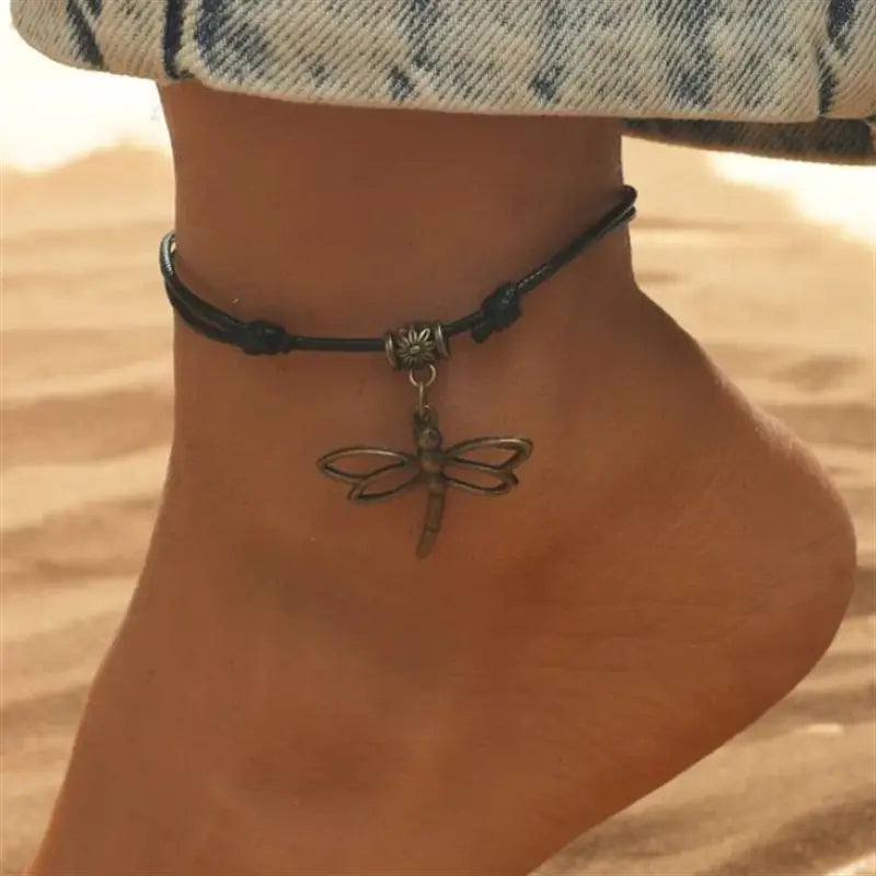 adjustable dragonfly anklet