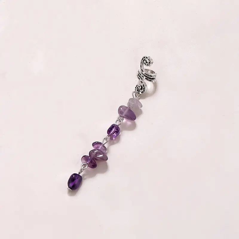 amethyst short braid dread charm