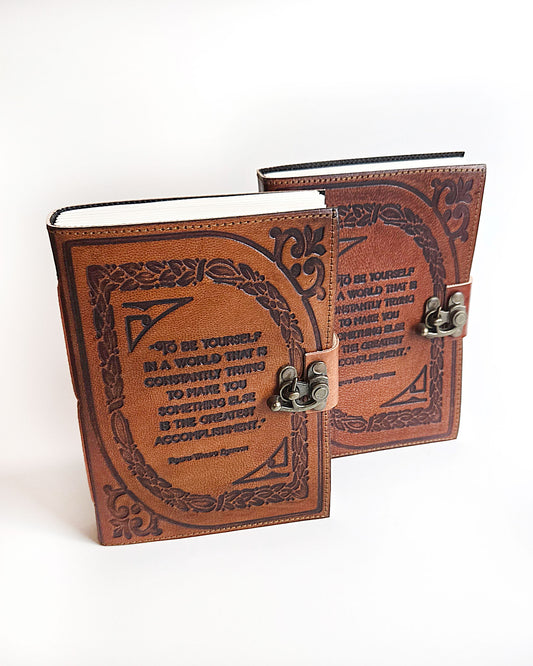 be yourself leather writing journals with antique buckle closure front