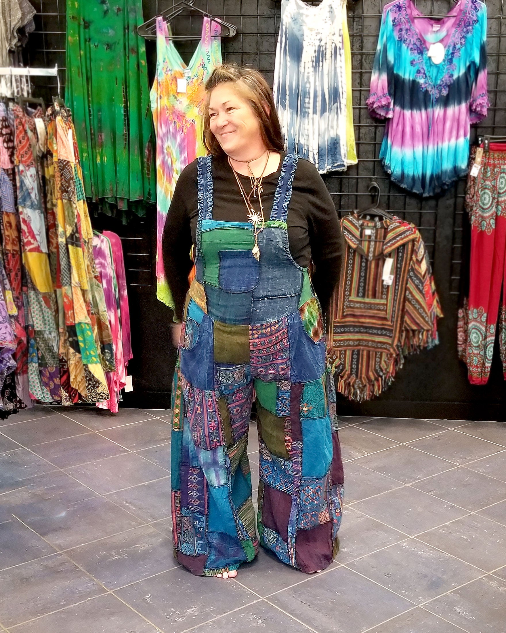 Patchwork jumpsuit on sale