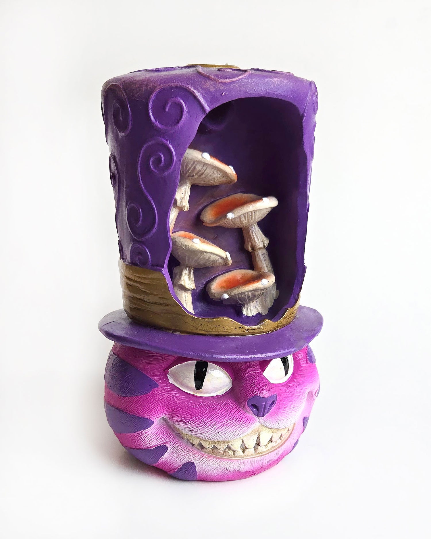 Cheshire cat backflow incense burner front