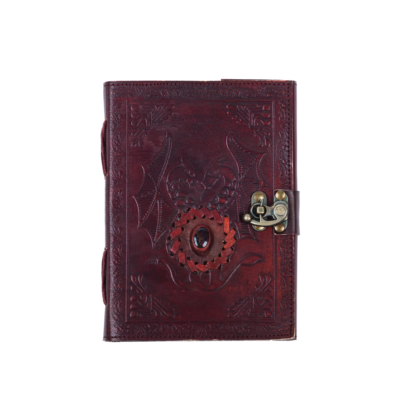 dragon embossed leather writing journal