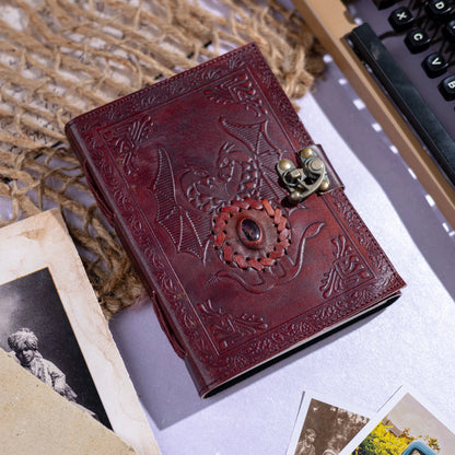 dragon embossed leather journal notebook