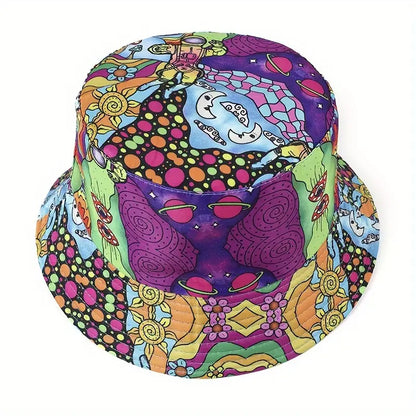 fantasy mushroom bucket hat front top