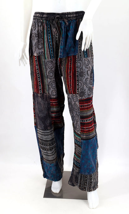 gheri patchwork pants with pockets for men front