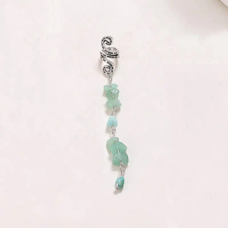 green aventurine short braid dread charm