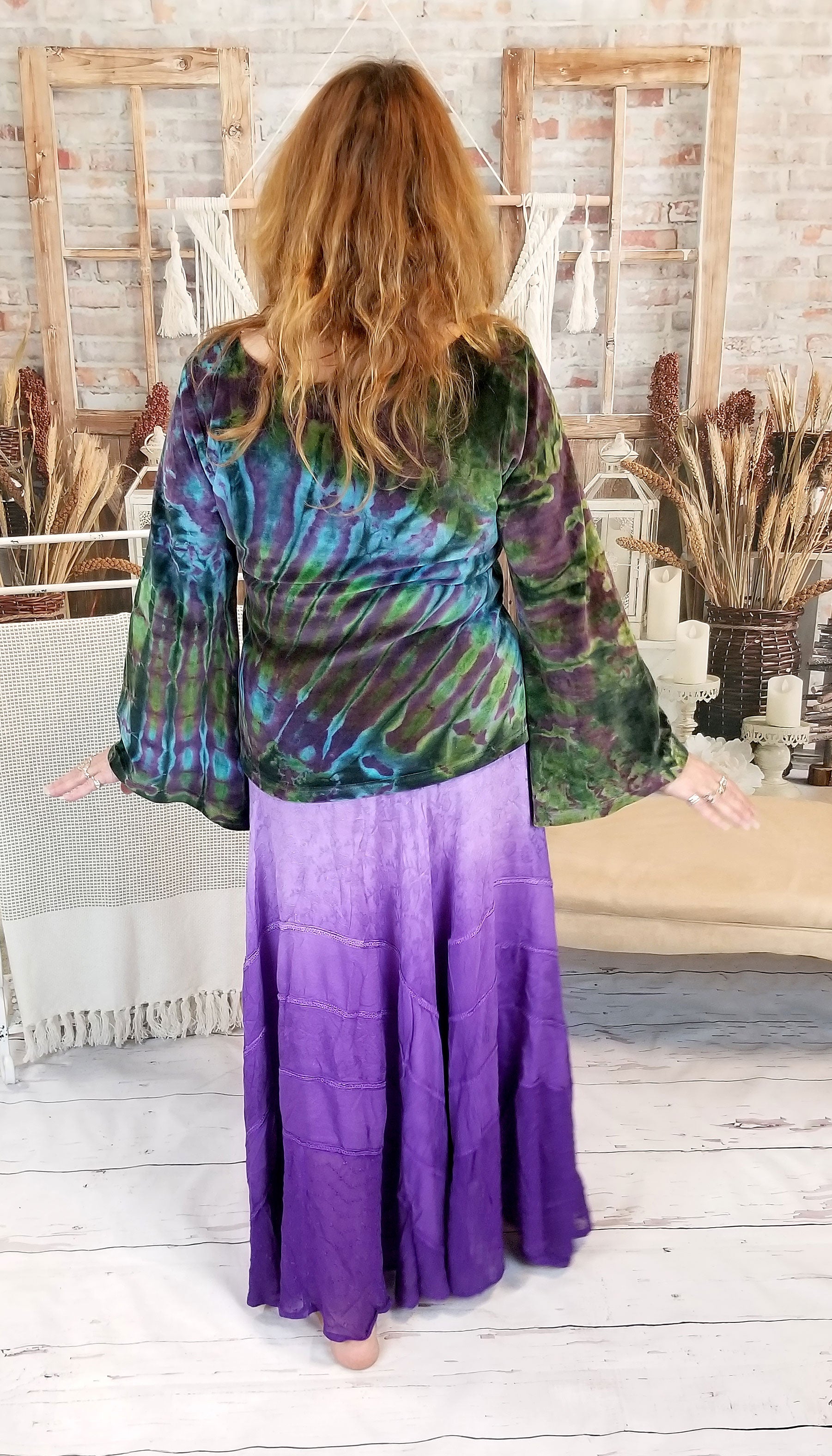 purple ombre boho hippie skirt back