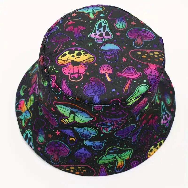 reversible mushroom bucket hat top