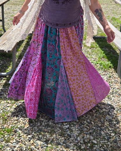 patchwork hippie skirt front