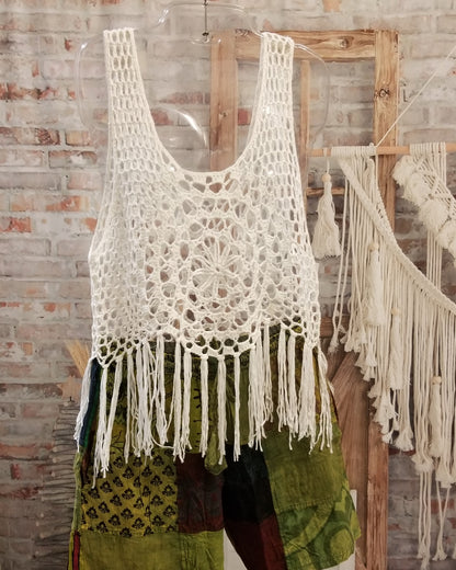 Fringe Crochet Tank Top