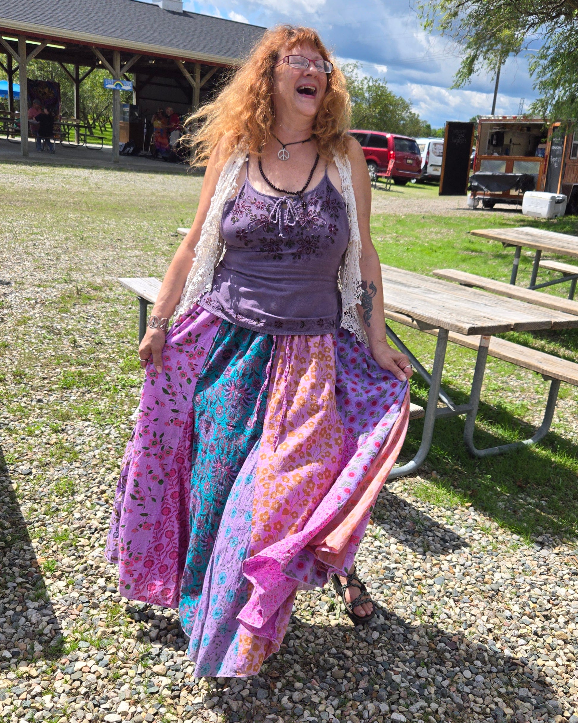 boho hippie patchwork skirt