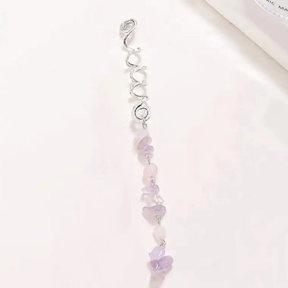 rose quartz amethyst long braid dread charm