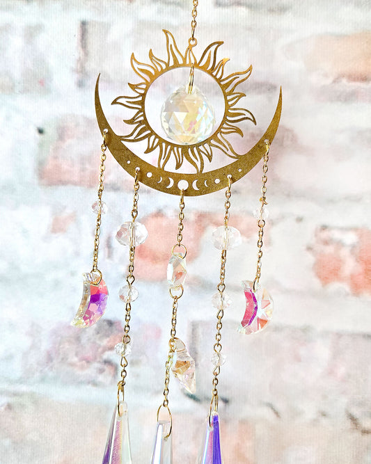 close up of celestial crystal suncatcher