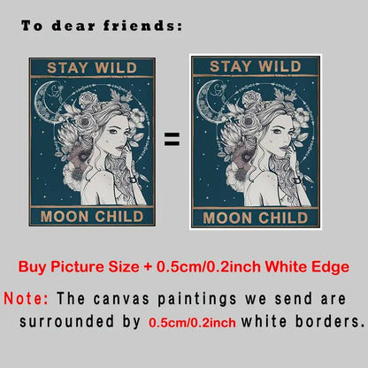 Stay Wild Moon Child Canvas Poster 12 x 16